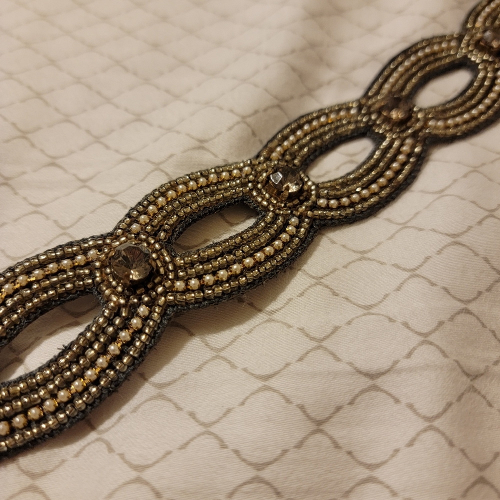 Beaded waist accent belt size small